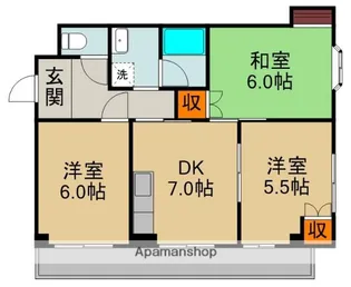 パレ月出【4階】の間取り