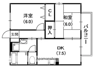 コスモコート東【2階】の間取り