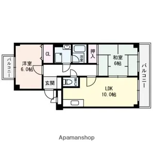 ジュネス朝日丘【1階】の間取り