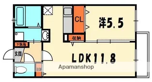 シャーメゾンひえ島【1階】の間取り