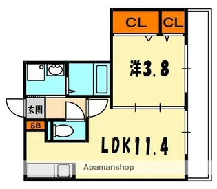 シャーメゾン2番館【1階】の間取り