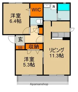 カサヴェルデA・B棟【2階】の間取り