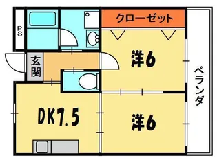 清水谷コーポ【1階】の間取り