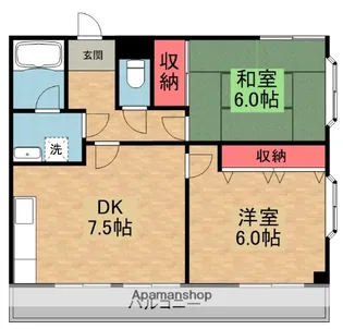 男山オークマンション【4階】の間取り