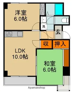 カルチェ・ダムールB棟【1階】の間取り