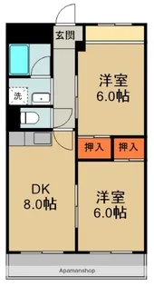 シャトー辻本Ⅱ【4階】の間取り