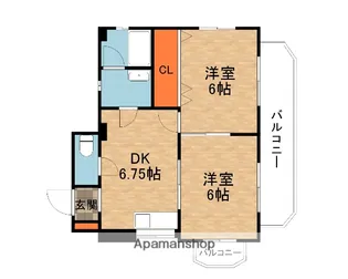 翠香園コーポ百合第二【2階】の間取り