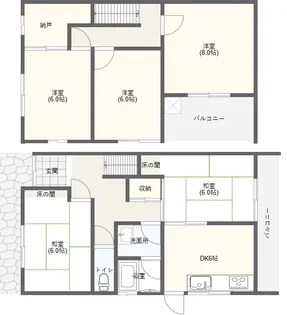 大阪府寝屋川市田井町【一戸建】の間取り