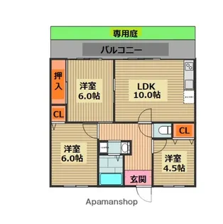 クレールコート【2階】の間取り