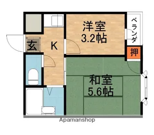 WESTヒルズ岸和田【2階】の間取り