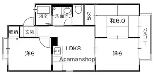 京都府八幡市男山松里【アパート】の間取り