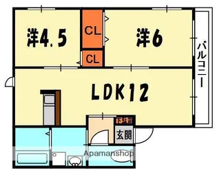 ソレアード上島Ⅱ【1階】の間取り