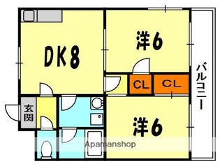 スカイハイツ【2階】の間取り