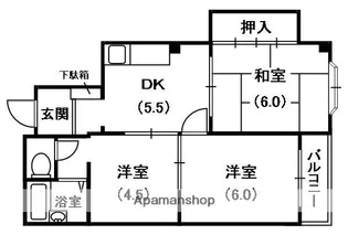 赤井マンション香里【2階】の間取り