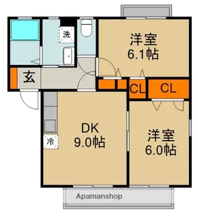 ソレイユ1号館・2号館【2階】の間取り