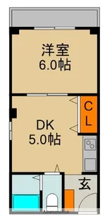 スクエアコート栄町【2階】の間取り