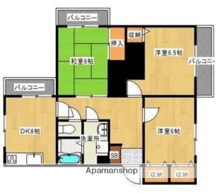 フリーディオ茄子作【3階】の間取り