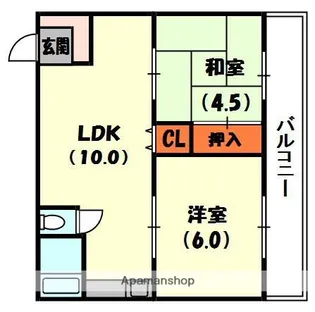 サンライズ野里【4階】の間取り