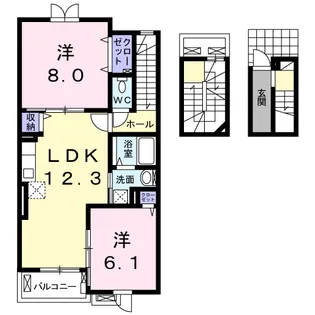 サンモール Ⅱ【3階】の間取り