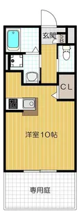 プランギ私部【102号室号室】の間取り