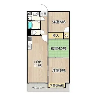 ブランドールMⅢ【402号室】の間取り