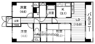 メロディーハイム枚方公園【6階】の間取り