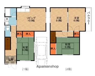 大阪府枚方市津田西町3丁目【一戸建】の間取り