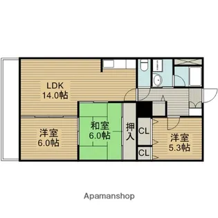 カサ・ブリジャンテ【1階】の間取り