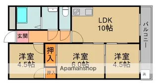 メゾンタイム南【3階】の間取り