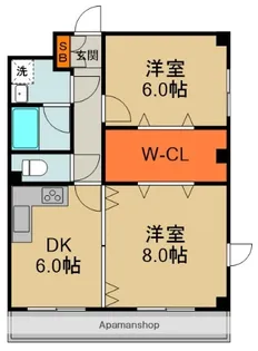 ジーオーシックス【2階】の間取り