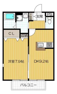 カーサ上島頭【203号室号室】の間取り