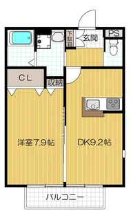 カーサ上島頭【101号室号室】の間取り