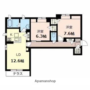 シャーメゾン高瀬16【1階】の間取り