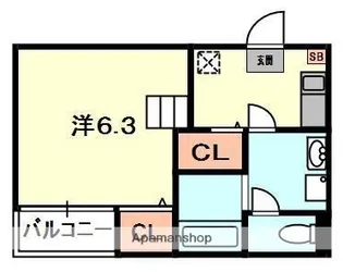 1Kの間取り画像