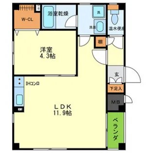 アフロディテ寝屋川【3階】の間取り
