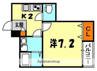ディアコート香里【1階】の間取り