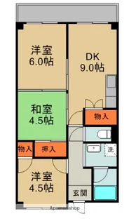 レジデンスアカイ【4階】の間取り