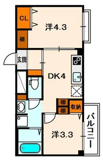 ロードアップ牧野【2階】の間取り
