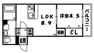 大阪府交野市私部1丁目【アパート】の間取り