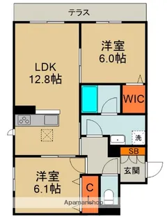 シャーメゾンFRESHINO【1階】の間取り