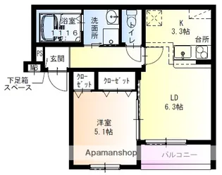 フジパレス月出町Ⅱ番館【2階】の間取り