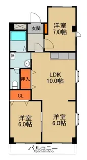 ハイメゾン岩田【6階】の間取り