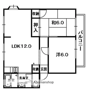 サンビレッジ池之宮【2階】の間取り
