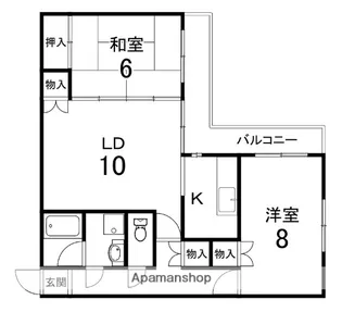 京都府京都市伏見区納所町【マンション】の間取り