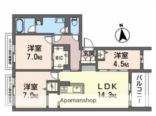 シャーメゾン フルルプランテ【1階】の間取り