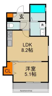 クリエオーレ常盤町【2階】の間取り