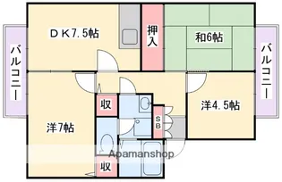 大阪府寝屋川市中木田町【アパート】の間取り