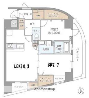 スカイコクーン【3階】の間取り