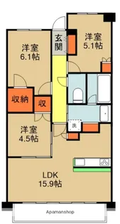 パークホームズLALA門真【3階】の間取り