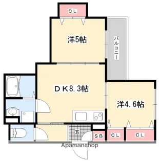 ピレーネ明和【2階】の間取り
